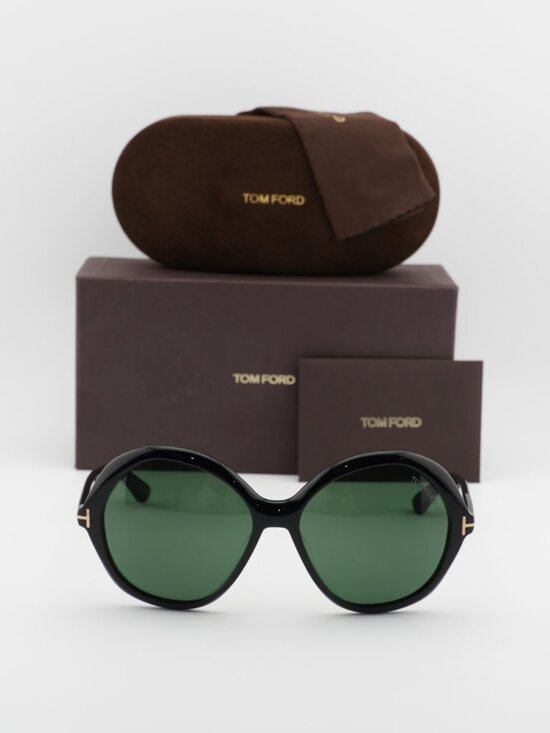 Tom Ford Annabelle-02 FT1282 01N Round Sunglasses - Black / Green main image 9